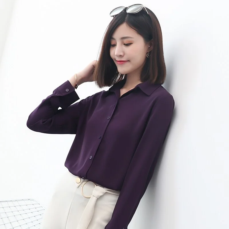 Women Chiffon Shirts Womens Tops And Blouse 2021 New Casual Multi Color Womenswear Plus Size Long Sleeve Blouses Clothing 4XL