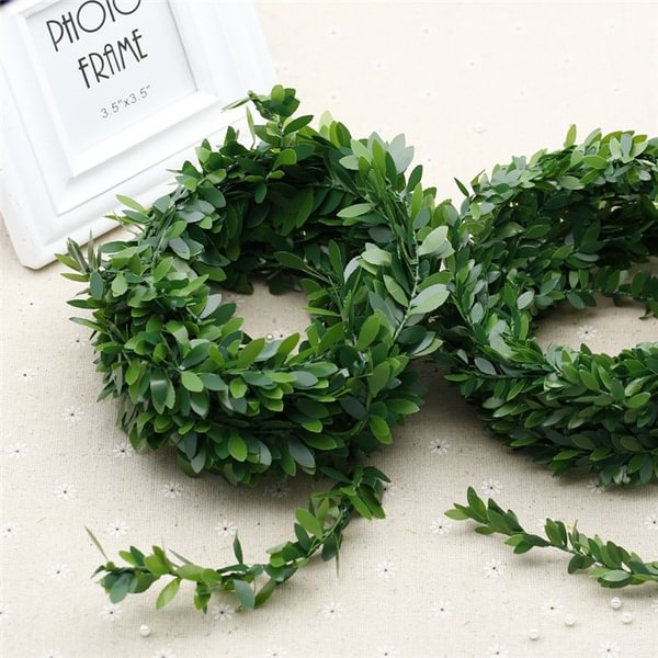 New 7.5 M Artificial Silk Wreath Green Leaf Iron Wire Artificial Flower Vine In Rattan for The Car Decoration DIY Wedding Flower - Shop Trendy Women's Fashion | TeeYours