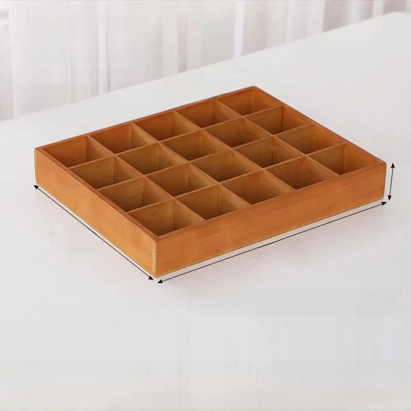Wooden Plaid Storage Box Desktop Multi-grid Wooden Box Nuts Multi-meat Plaid Storage Box Grid Plate Stall Jiugongge