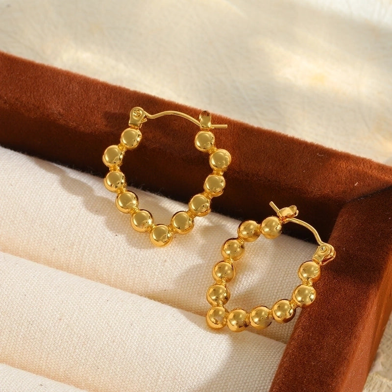 1 Pair Basic Minimalist Irregular Geometric Heart Shape Plating 304 Stainless Steel 18K Gold Plated Earrings