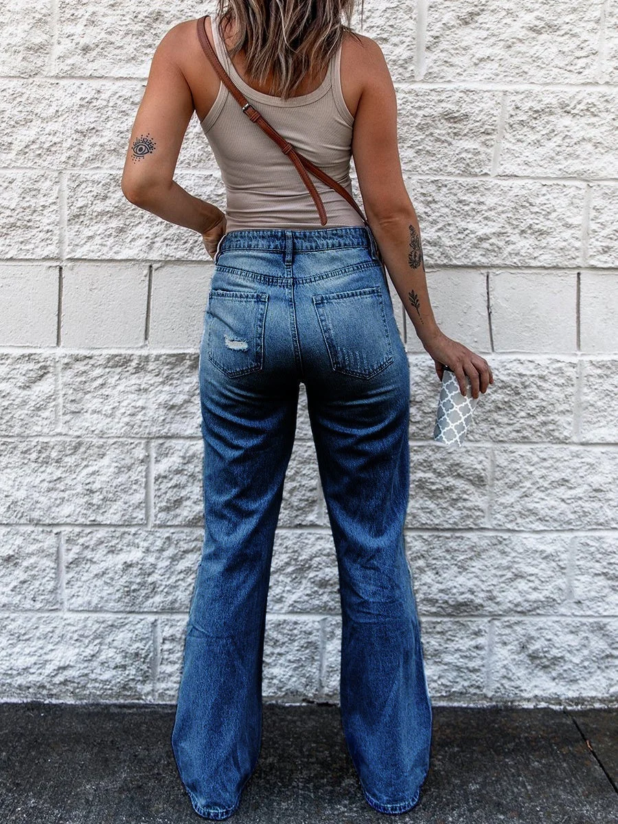 Women Half Sleeve V-neck Solid Color Dress