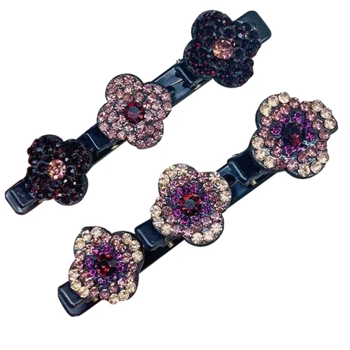 LAST DAY 50% OFF & Free Shipping - Sparkling Crystal Stone Braided Hair Clips