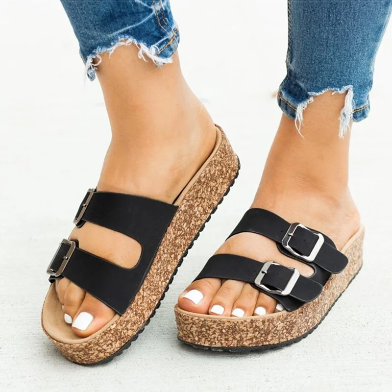Women Sandals 2020 Casual Summer Shoes For Women Flat Sandals Classic Slippers Chaussure Femme Plus Size 43 Low Heels Sandalias