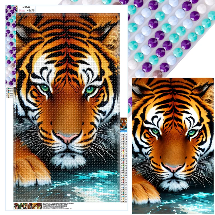 Tiger 45*75CM (Canvas) Full 45*75CM Drill Diamond Painting gbfke