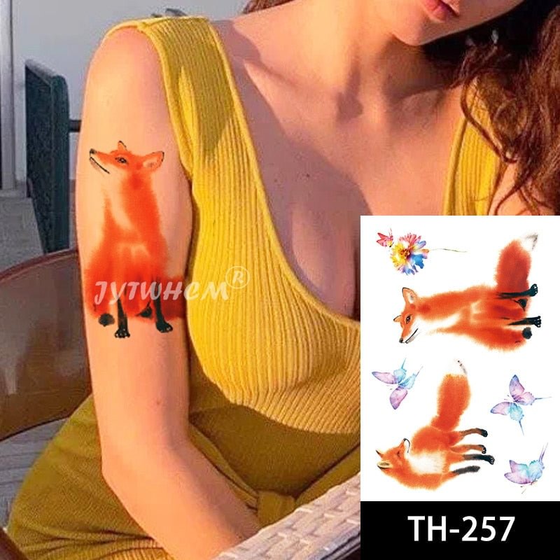 Temporary Tattoo Sticker Waterproof Fake Tatoo Flower Stickers Big Black Snake Flash Animal Cool Tattoos Arm Body Art Women Men