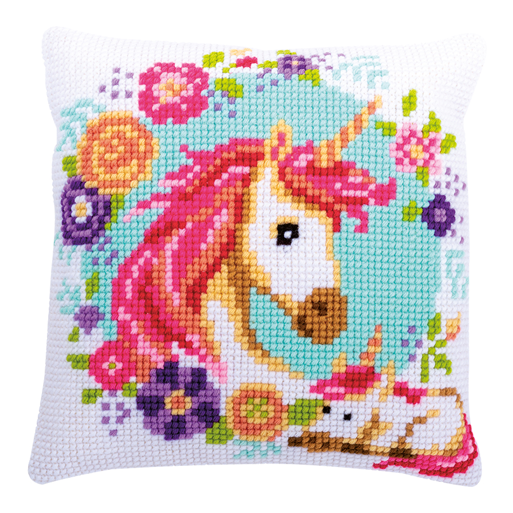

Horn Horse - 11CT Stamped Cross Stitch Pillowcase - 40*40CM, 501 Original