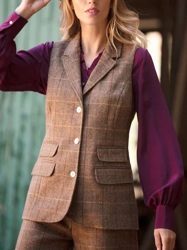 Tweed Vintage Casual Temperament Women's Vest