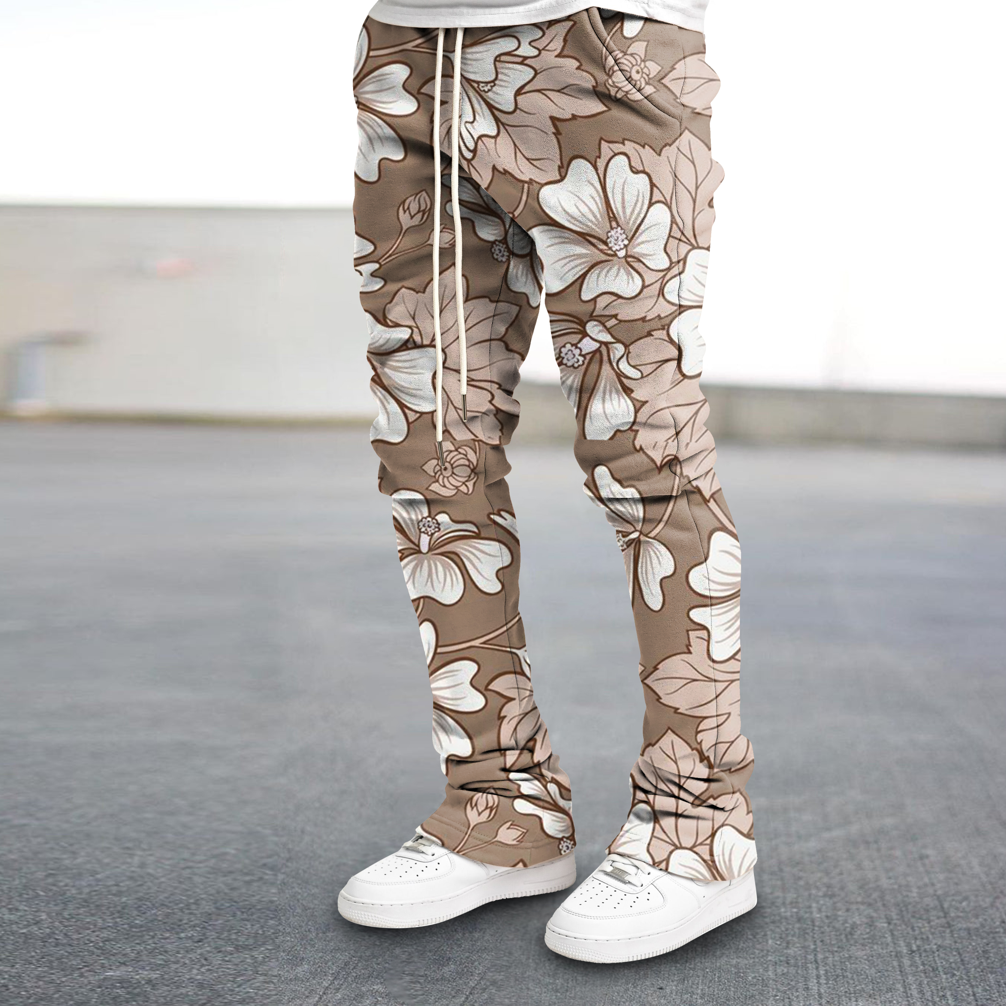 Vintage Floral Print Trendy Trousers