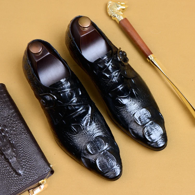 Men's Genuine Exotic Leather Fashion Dress Shoes