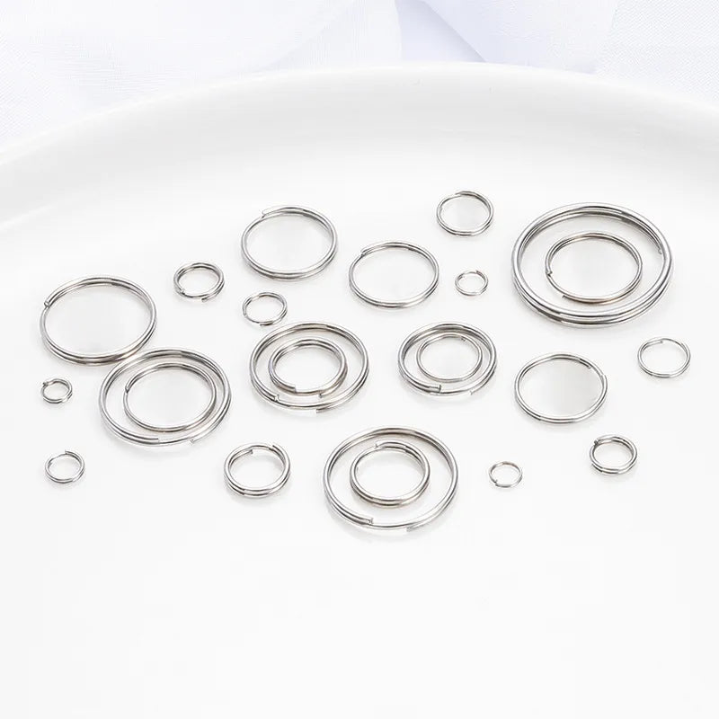 100 PCS/Package 0.4X5mm 0.6X 10mm 1.5X 25mm 304 Stainless Steel Round Connectors Connection Ring Jewelry Accessories
