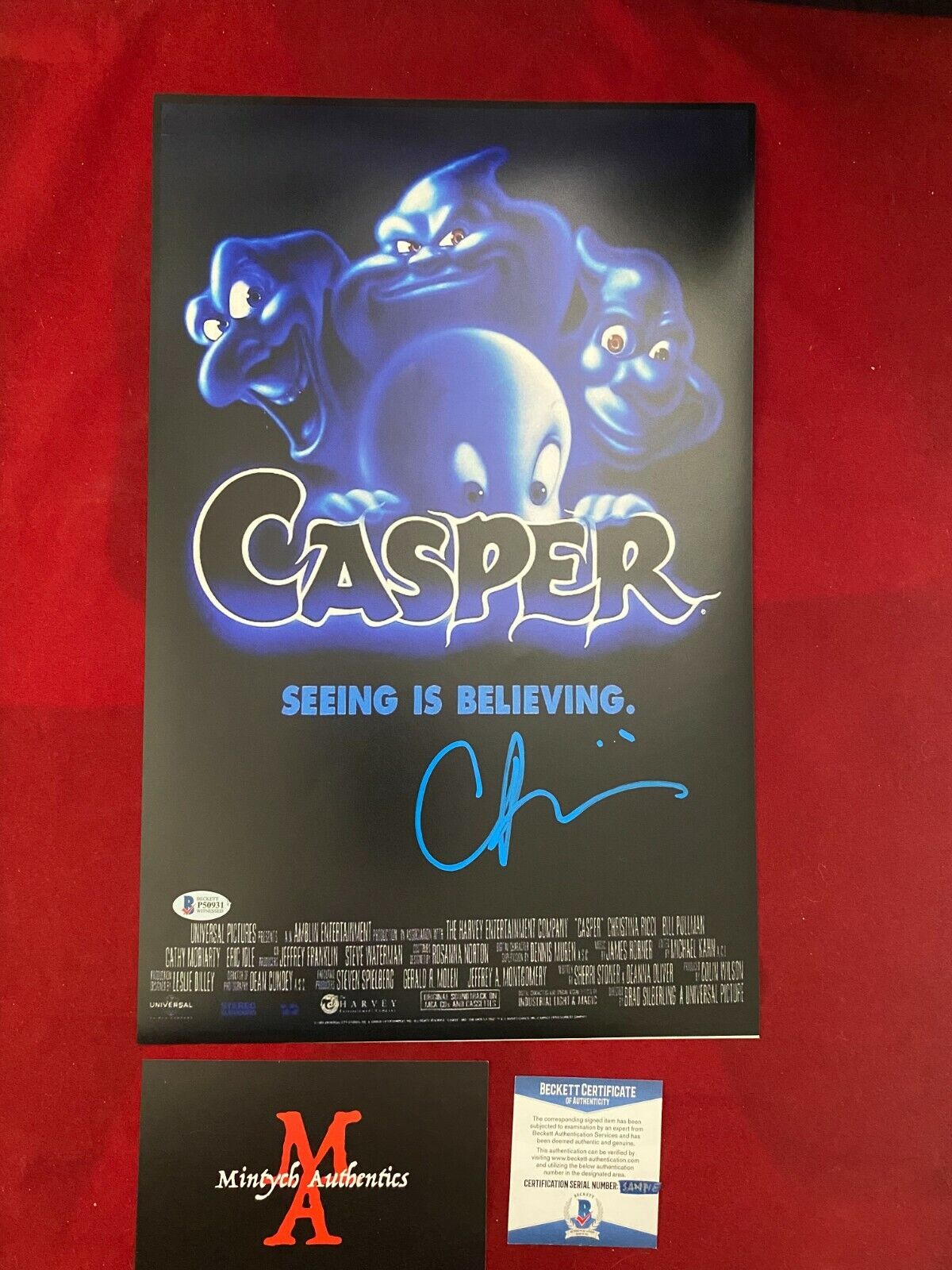 CHRISTINA RICCI AUTOGRAPHED SIGNED 11x17 Photo Poster painting! CASPER! BECKETT COA! KAT!