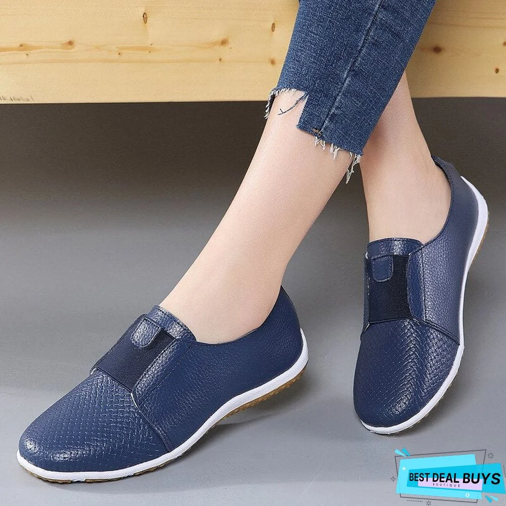 Women Leather Flat Shoes Woman Slip On Loafers Ladies Breathable Casual Flats Women's Moccasins Female Sneakers