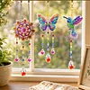 3PCS-3 5D DIY Diamond Painting Wind Chimes Suncatcher Kit Double Sided Diamond Art Kits Suncatcher with Crystal Pendant for Home Wall Window Decor Adults DIY Art Craft