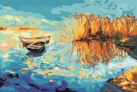 

Small Boat In River – Paint By Numbers - 40*50CM, 501 Original