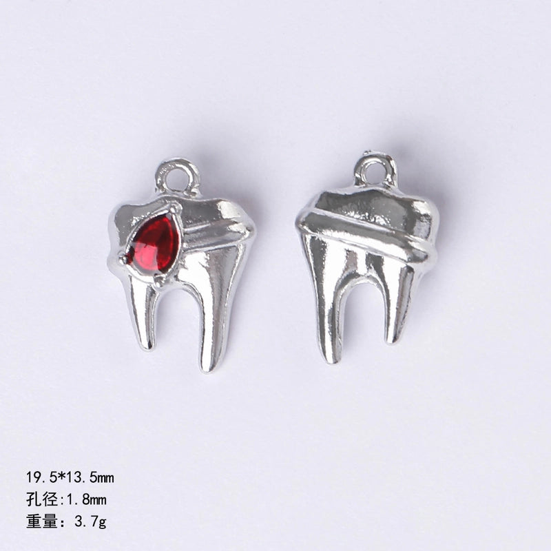 20 PCS/Package 22 * 9mm Alloy Cherry Heart Shape Rose Pendant Jewelry Accessories