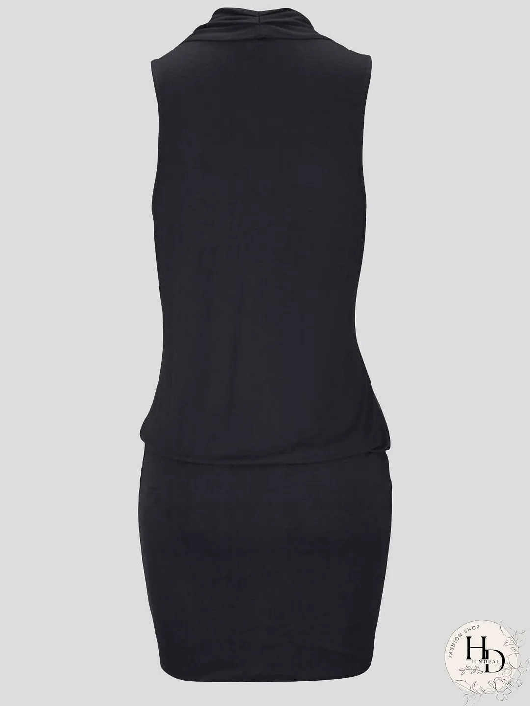 Deep V-neck Sleeveless Belt Casual Beach Dress