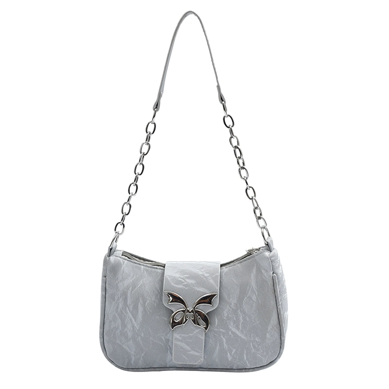 Women’s Medium Pu Leather Solid Color Streetwear Zipper Underarm Bag