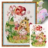 【Limited Stock Sale】Full Embroidery Cotton Thread 11CT Printed Girl and Tulips Cross Stitch 50x65cm tapestrymarket