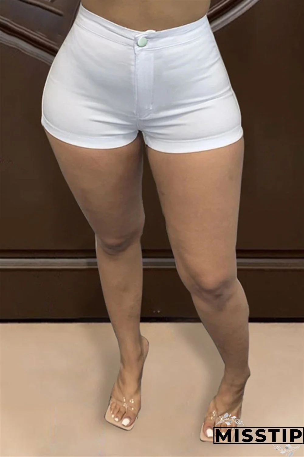 White Zipper Design Buttoms Design Denim