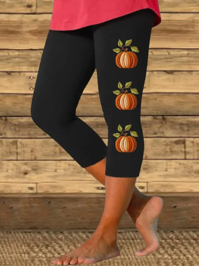 Women's Autumn Pumpkin Print Leggings 
