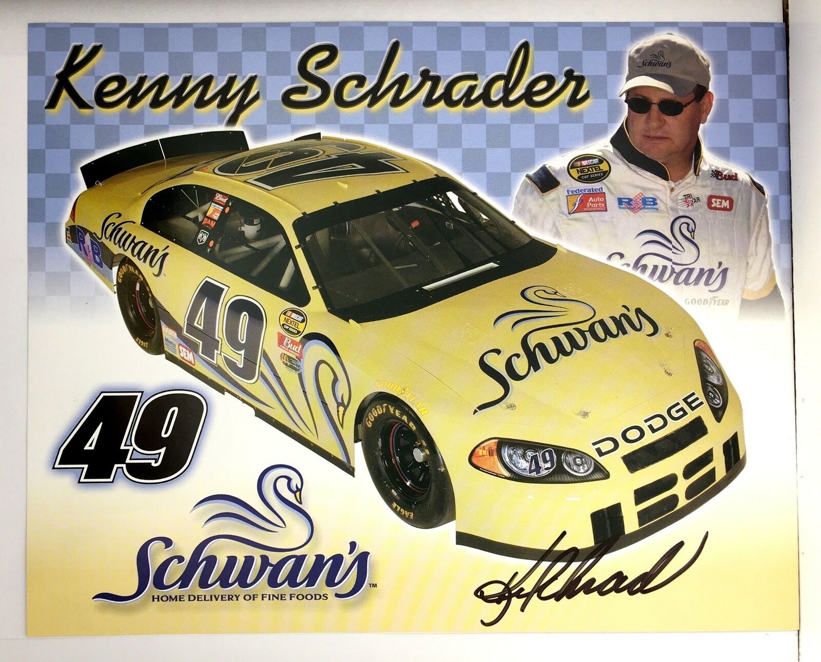 Ken Schrader Signed 8x10 Photo Poster painting Promo Hero Card Postcard NASCAR  SHIP Auto AU