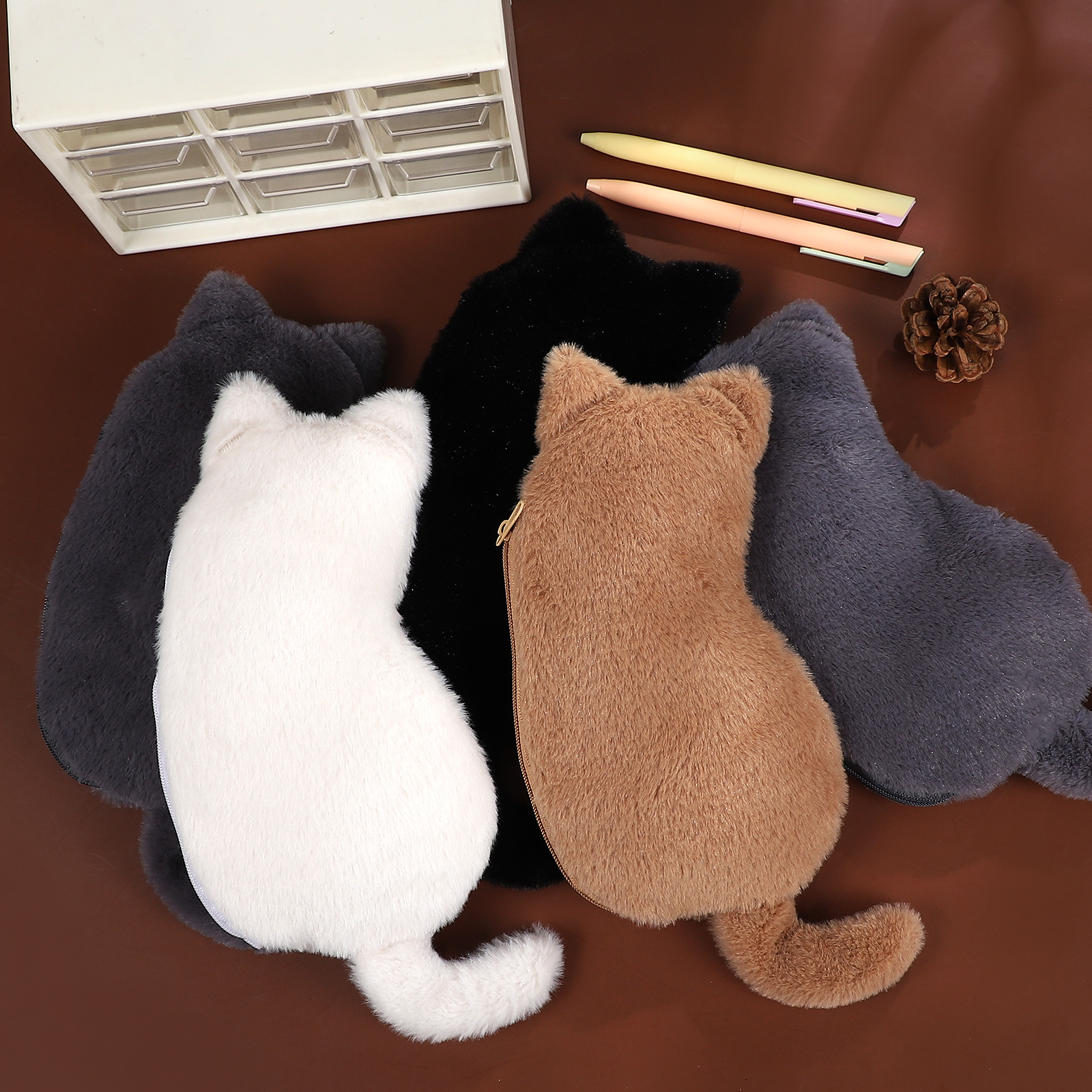 필통 - 귀여운 고양이 모양의 깜찍한 수납 가방