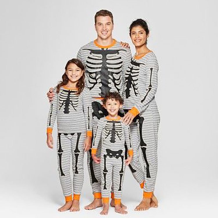 Halloween Skull Daily Print Family Matching Halloween Pajamas Set