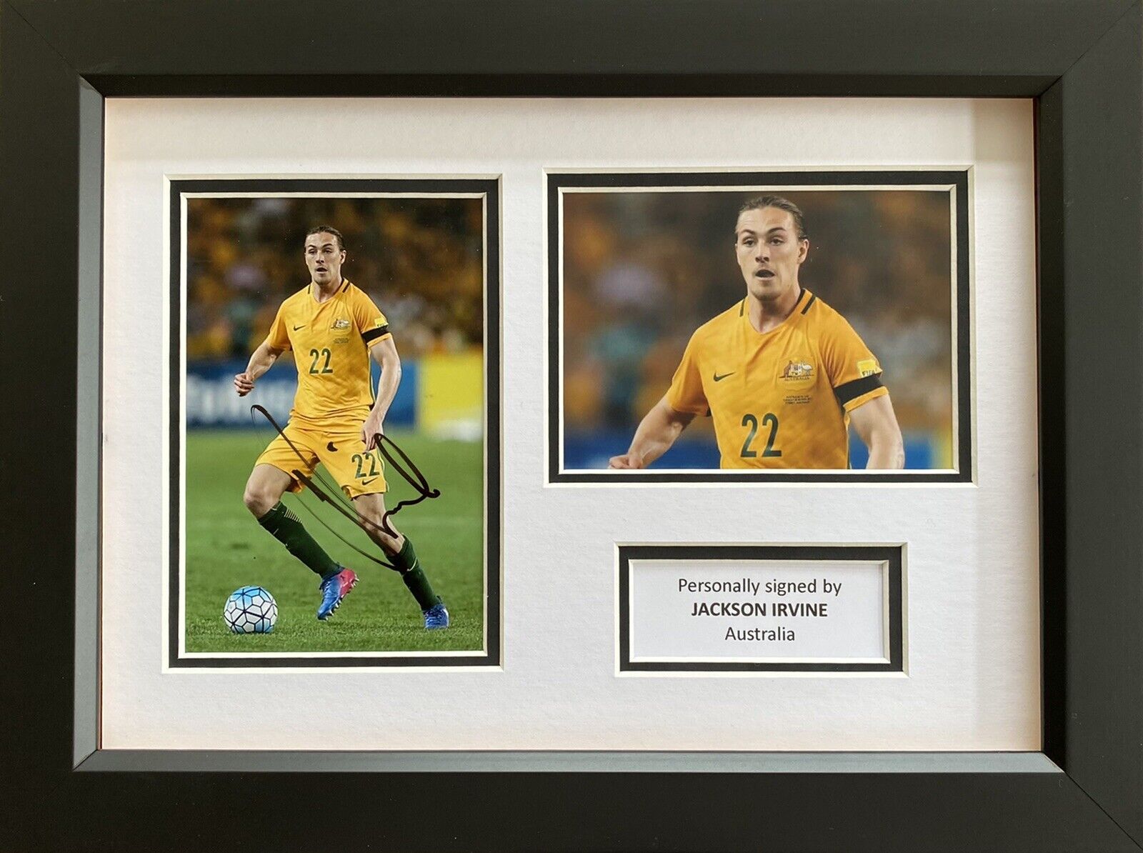 Jackson Irvine Hand Signed Australia Photo Poster painting In A4 Frame Display