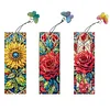 (US Only)3Pcs Flowers DIY Diamond Painting Bookmark Art Projects for Reading Enthusiasts