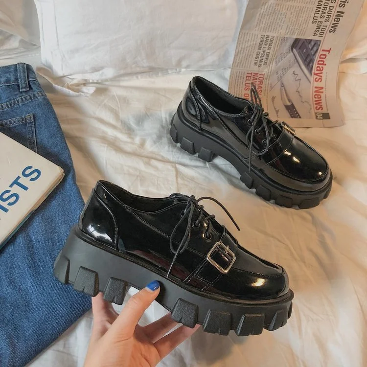 2021 Platform Mary Jane Shoes Round Toe Japanese School Uniform Jk Student Shoes Girls Women Kawaii Lolita Soft Low Heel Boots