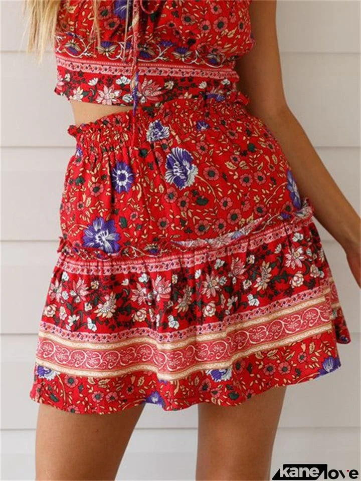 Trendy Bohemian Style Printed Skirts