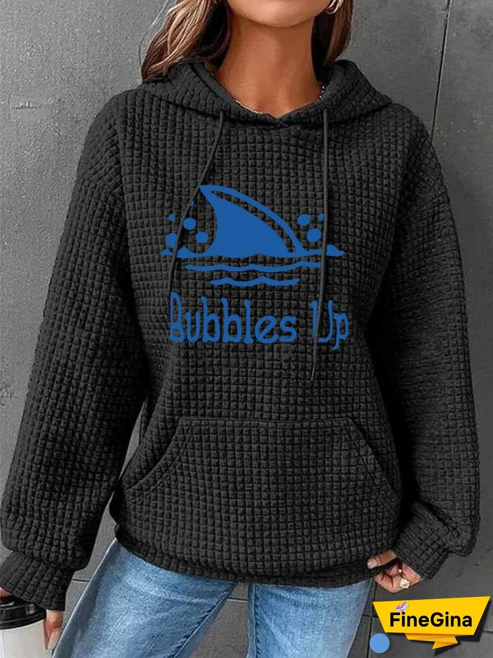 Women's Bubbles Up Jimmy Print Waffle Hoodie