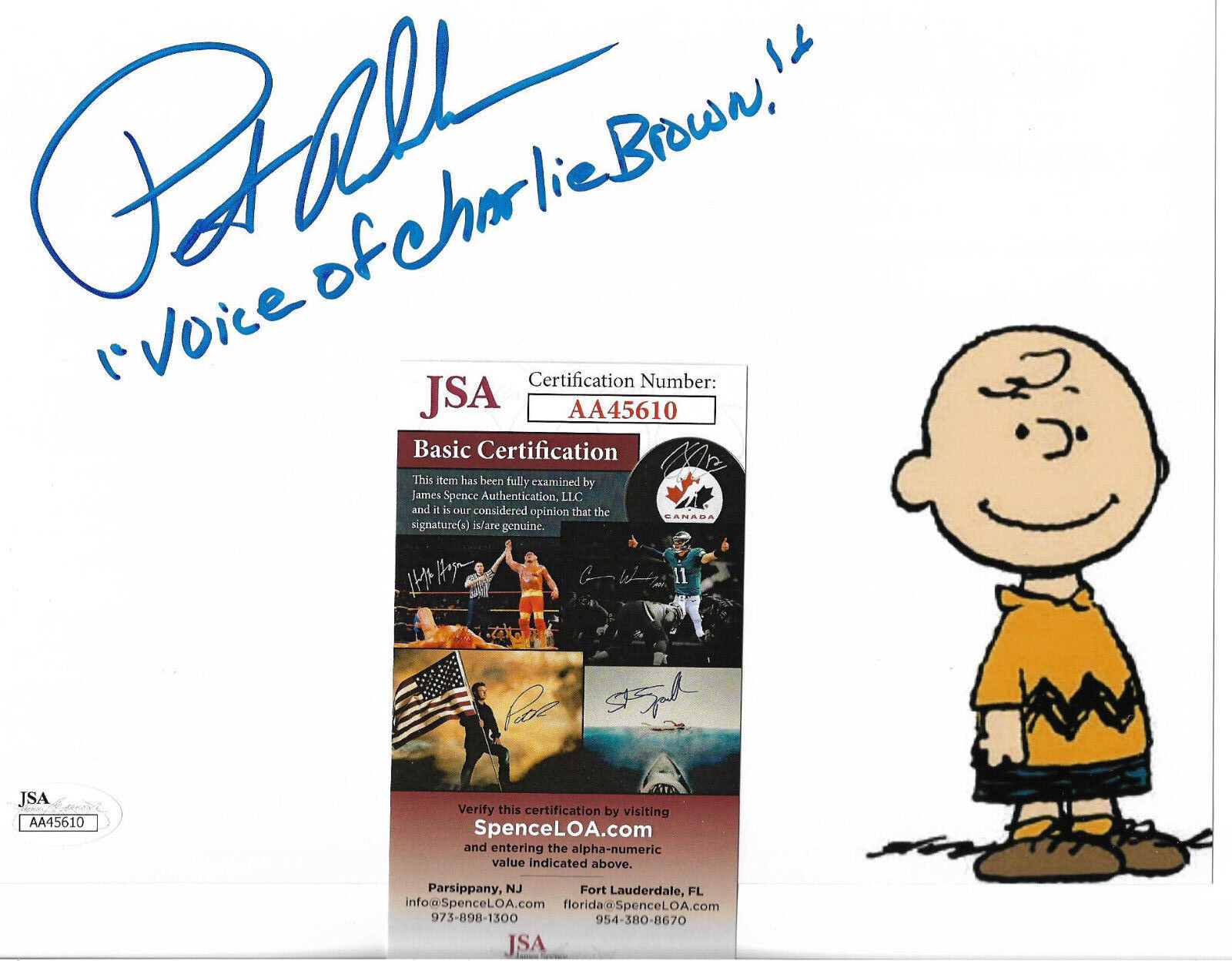 Peter Robbins Signed 8x10 Peanuts Photo Poster painting Autographed, Charlie Brown, JSA COA