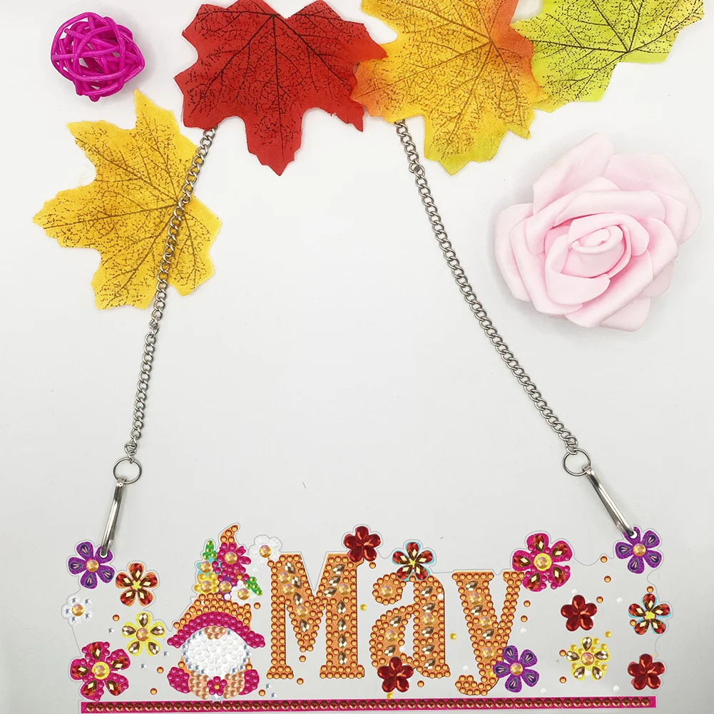 DIY May Crystal Rhinestone Pendants Handmade Gnome Home Garden Decoration