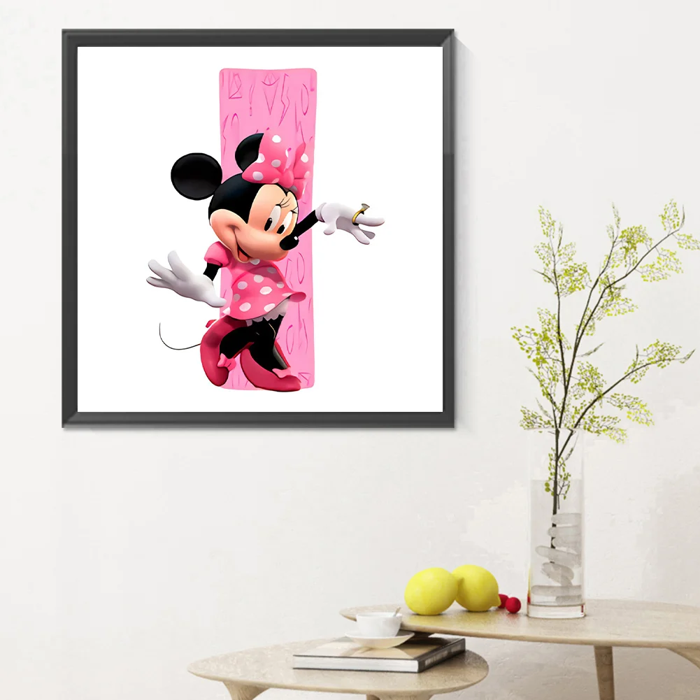 Full Round Diamond Painting 30*30cm - Minnie Mouse And The Letter I