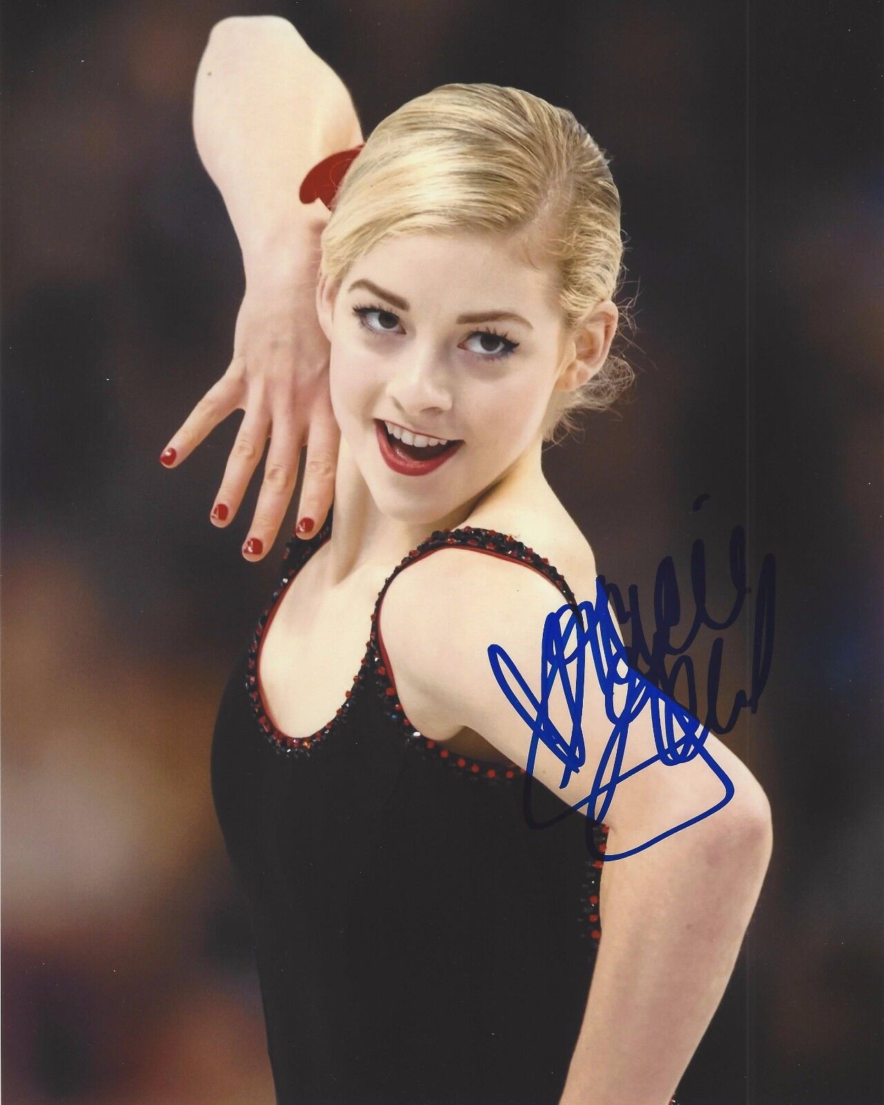 USA OLYMPIC FIGURE SKATER GRACIE GOLD SIGNED 8x10 Photo Poster painting B W/COA OLYMPICS SKATING