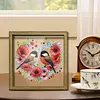 Diamond Painting Special Shaped Drill Flowers and Birds With Frame(8.46x8.46inch)