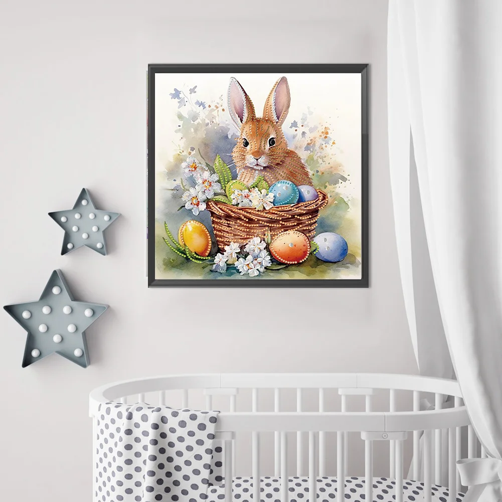 Diamond Painting - Partial Special Shaped Drill - Easter Egg Rabbit(Canvas|30*30cm)