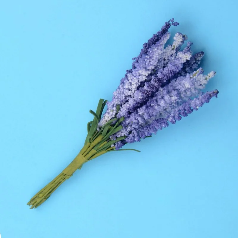 10pcs Cheap Artificial Mini Lavender Foam Flower Bouquet For Wedding Flower Decoration Scrapbooking DIY Wreath Fake Rose Flowers