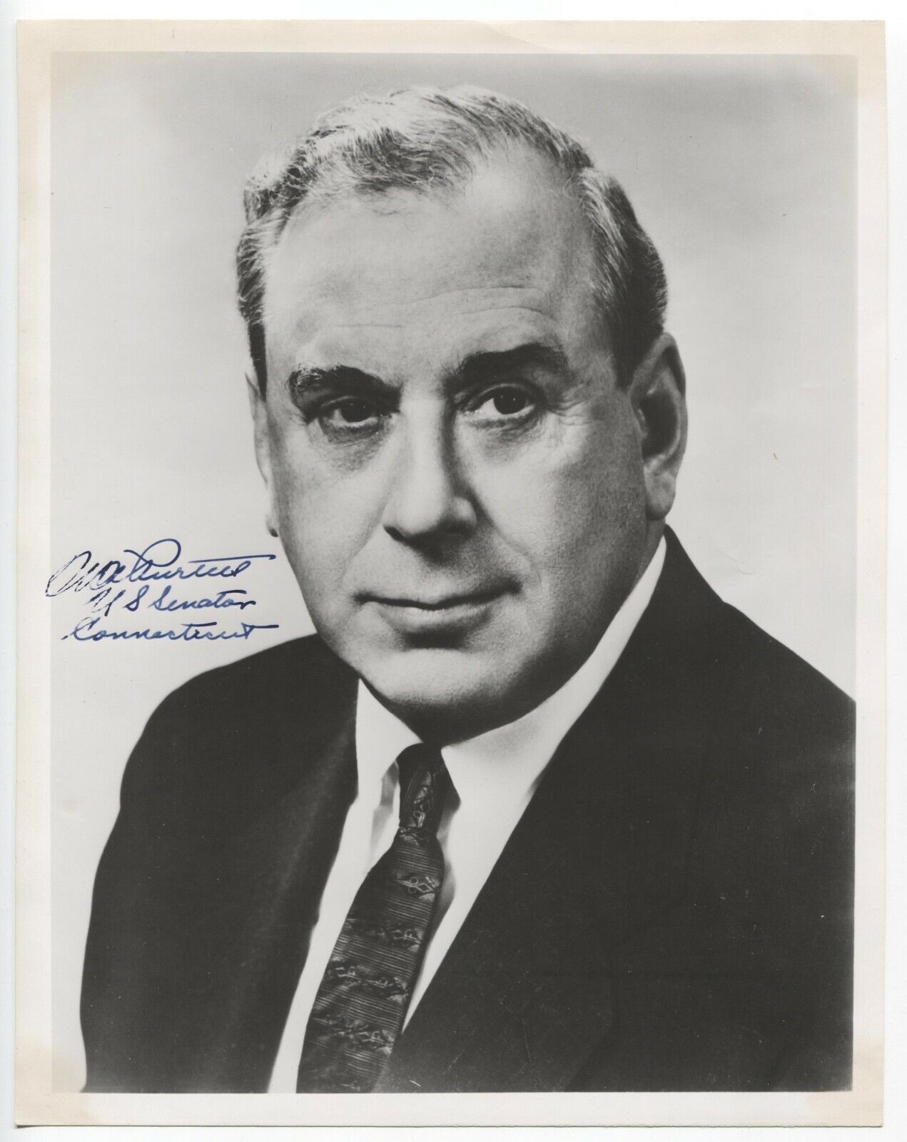 William A. Purtell Signed 8x10 Photo Poster painting Autographed Signature Connecticut Senator