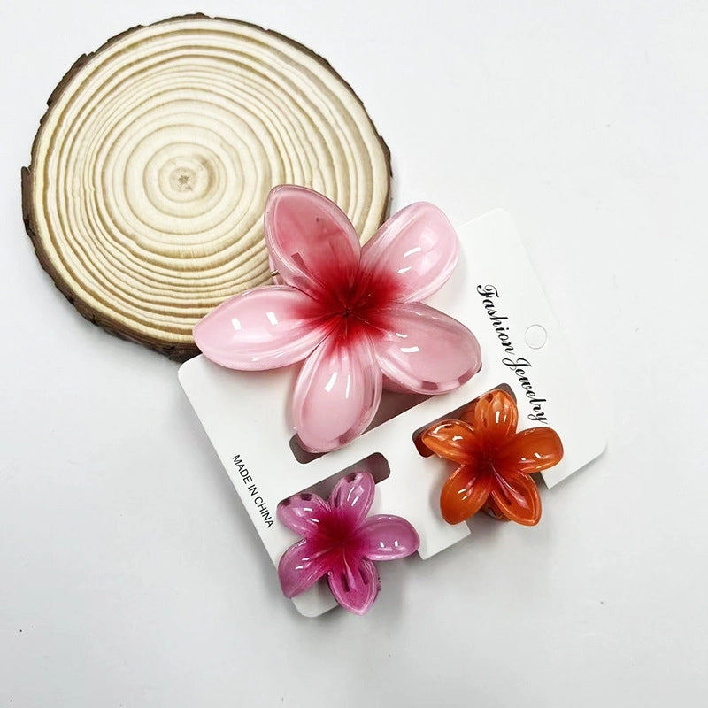 Vacation Modern Style Women’s Flower Resin Hair Claws