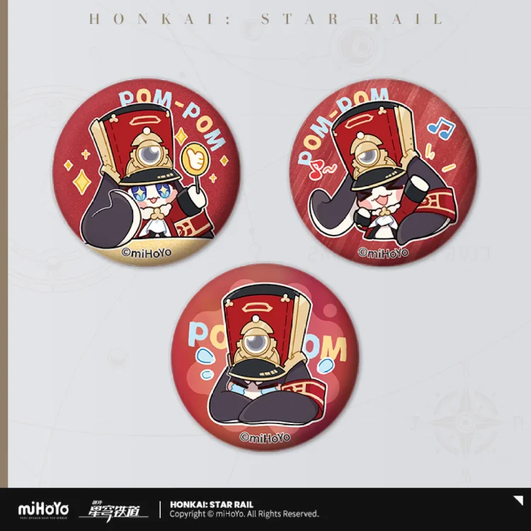 Honkai Star Rail Pom Pom Set Of Badges[Original Honkai Official Merchandise]