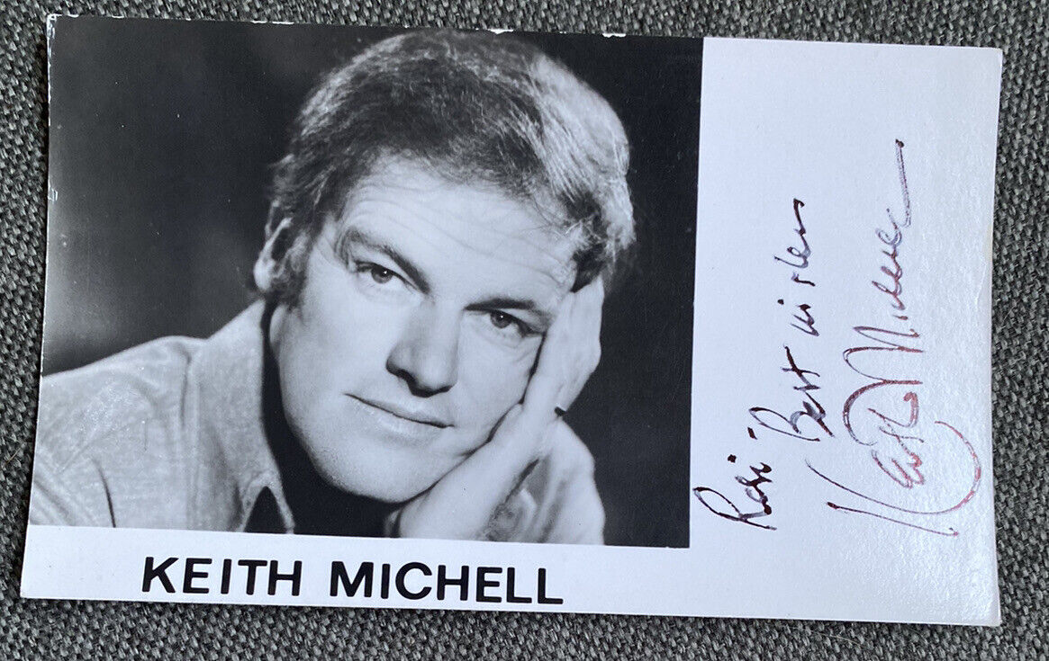 Keith Michell Autograph Card 3 5/16x5 1/2in Autographed Signed