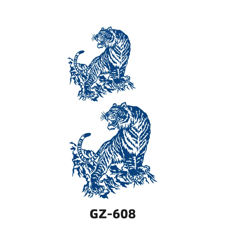 Sdrawing 2022 New Punk Trend Temporary Tattoo Lion Tiger Animal Pattern Juice Tattoo Waterproof Lasting Hot Girl Y2k Fake Tattoo
