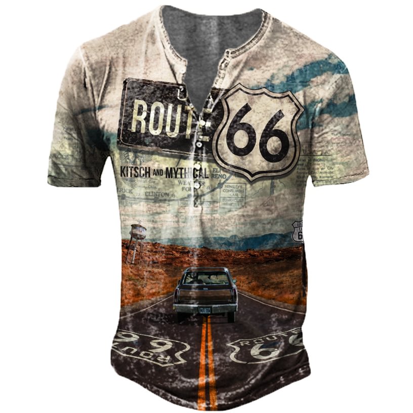 Men's Vintage Historic Route 66 Henry T-Shirt-Compassnice®