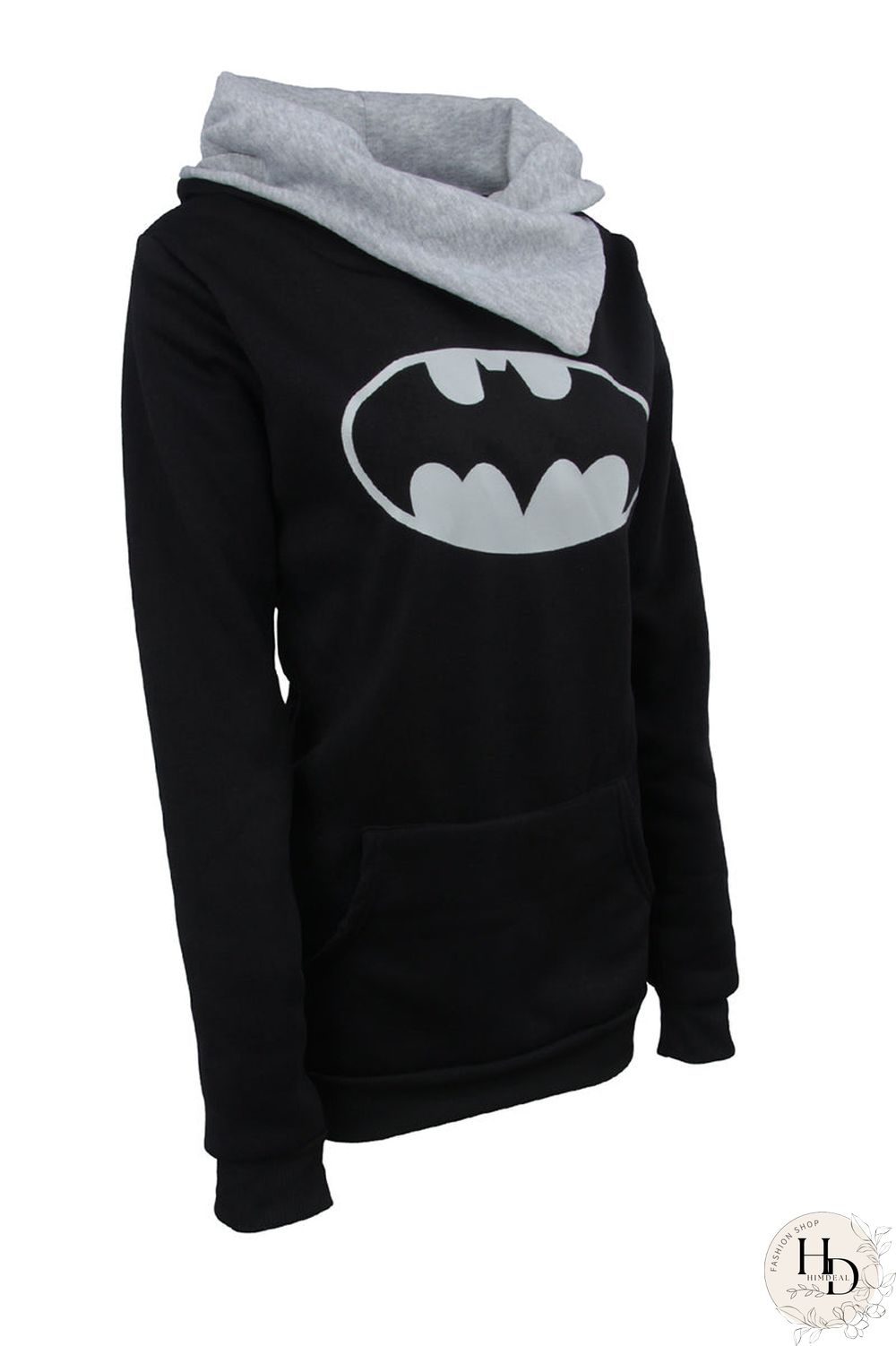 Graphic Print High Neck Pullover Sweatshirt