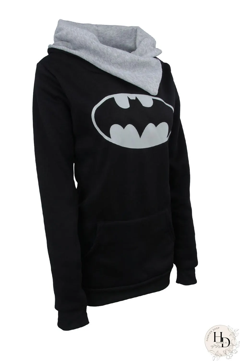 Graphic Print High Neck Pullover Sweatshirt