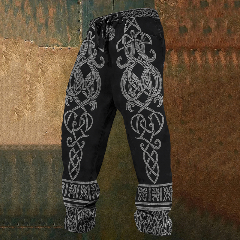 Men's Celtic Viking Pattern Inspired Art Casual Pants elevenforest