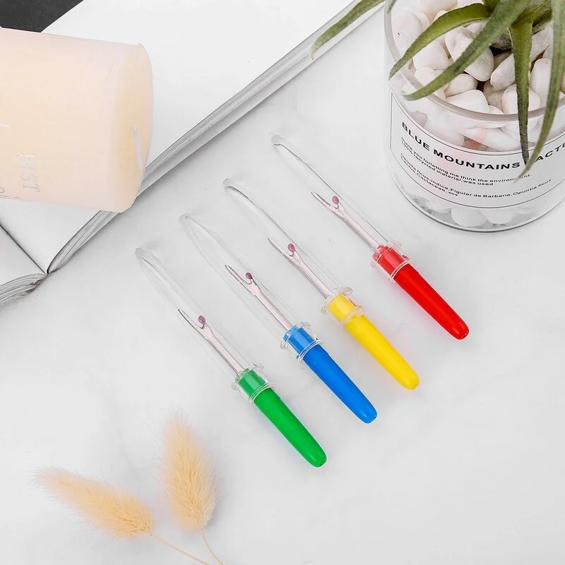 2/4Pcs Plastic Handle Craft Thread Cutter Seam Ripper Stitch Unpicker Sewing Tool Knitting Cross-Stitch Sewing Thread Remover