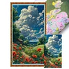 (Big Size)Opium Poppy - 14CT Stamped Cross Stitch - 40*70cm - Flower Natural